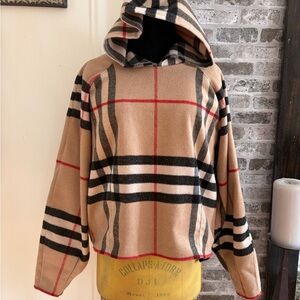 Plaid Hooded Sweatshirt